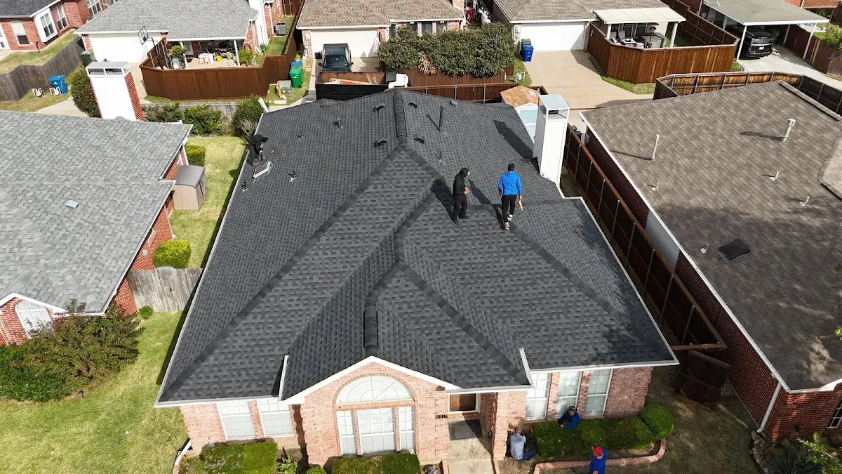 Commercial Roofing work in progress on a Cinco Ranch property